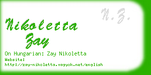 nikoletta zay business card